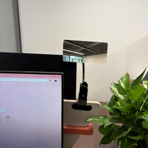Ludapp 180 Indoor Clip-On Security Mirror Convex Partition Mirror for Personal Safety and Security Desktop Rearview