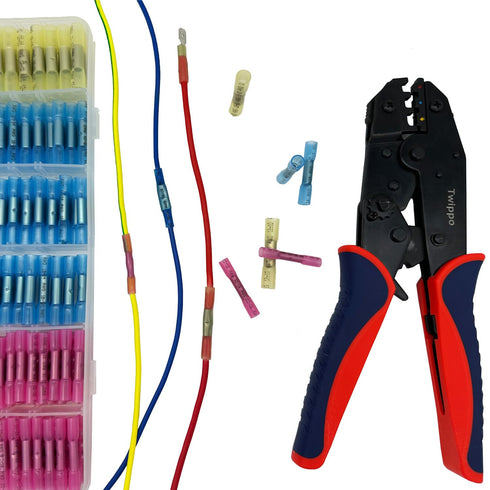 330Pcs Butt Connector Kit, Automotive Electrical Connector Terminals, Waterproof Heat Shrink Wire Connectors