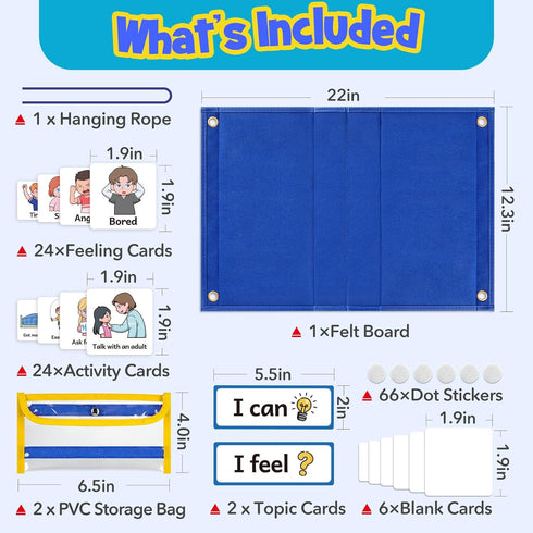 Kasfalci Feelings Chart, Social Emotional Learning Activities,Autism Learning Materials, ADHD Tools,Behavior