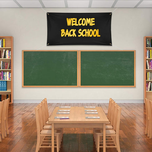 Large Back to School Banners Backdrop and Signs - Blank Parade Banner Decoration for Indoor Outdoor Display, 2 x 6 Feet