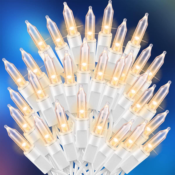 Ultra-Bright Connects End to End Warm White Christmas Mini Light 300L 63.8Ft(2Sets-Each