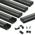 Muzata 6Pack 3.3FT/1M LED Channel Black Aluminum U Shape LED Strip Channel