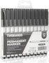 TWOHANDS Permanent Markers, Ultra Fine Tip, 0.5mm, Black, 12 Count
