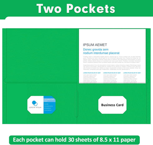 Two Pocket Folders, PANDRI 30 Pack, 2 Pocket Folders, Letter Size Paper File Folder for School Office Home Business,