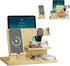 Semiocthome Wood Phone Docking Station with Separate Phone Stand, Bedside Organiser Desk