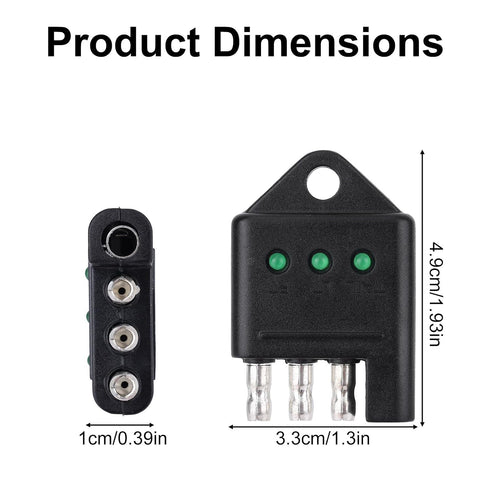 BTFO 4 4-Way Pin Trailer Plug Tester, Flat Trailer Wiring Tester with LED Indicators for Wire Connector Brake Turn