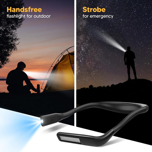 2000mAh 10-80Hrs Neck Reading Light Book Lovers Gifts, Rechargeable Eye-friendly Wide Lamp Book Light, Birthday Mothers