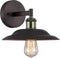Industrial-Style 1 Light Rubbed Bronze Wall Sconce 10" Wide