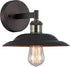 Industrial-Style 1 Light Rubbed Bronze Wall Sconce 10" Wide