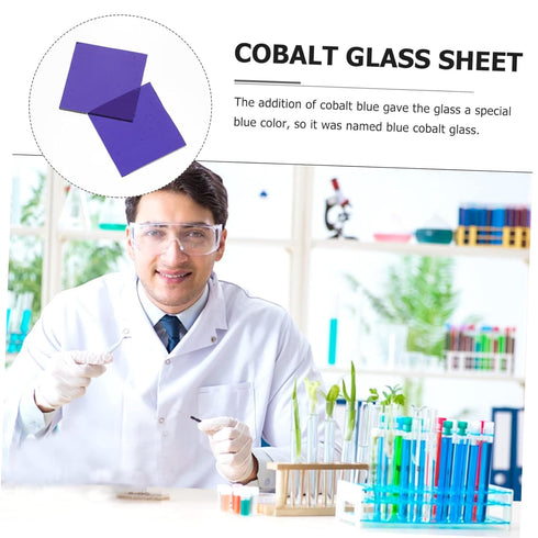 Mobestech 2pcs Sheet Blue Glass Cobalt Clear Gel Reflective Fire Glass for Labs Experiment Science
