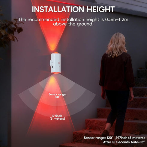 Hirzsjoy 16 Dimmable, 1500mAh LED Wireless Wall Sconce with Remote, Colors Changing, Motion Sensor Light Indoor