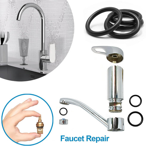 24 Size Rubber O Ring Set, 1120 Pcs Black Small O Rings Assortment Kits for Auto Plumbing Faucet Repair