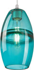 6366300, Westinghouse Brushed Nickel Finish with Turquoise Glass Soren One-Light Indoor Mini Pendant, one Size