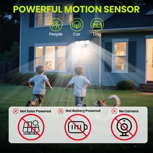 7500LM 3 IP66 38W LED Security Light Motion Sensor Outdoor Lights, Adjustable Head Hardwired LED Flood Lights Outdoor