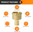 10-Pack PEX Fittings, 1/2" PEX x 1/2" Female NPT, Brass Crimp Fitting for PEX Pipes, ASTM F1807