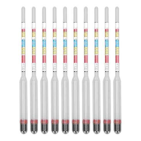 10Pcs 3 Wine Making Meter Home Brewing Beer Hydrometer Test Jar Scales Kit Household Supplies