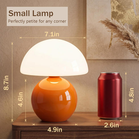 Dawnwake Mushroom Lamp Table Lamp for Bedroom,Desk Bedside Small Lamps for Living Room Night Stands,Mushroom Decor Cute