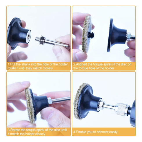 80PCS 2 Inch Set, 1/4" VIGRUE Sanding Discs Die Grinder Pad for Drill Die Grinder Accessories with Shank Holder