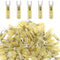Glarks 50pcs #10 Heat Shrink Fork Connectors, 12-10 Gauge Electrical Insulated Crimp Terminals Assortment Kit (Yellow)