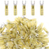 Glarks 50pcs #10 Heat Shrink Fork Connectors, 12-10 Gauge Electrical Insulated Crimp Terminals Assortment Kit (Yellow)
