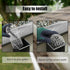 Gutter Guard 8 Pack, Adjustable Aluminum Leaf Filter Strainer 3.5 Inch Gutter Downspout Guard Preventing Blockage