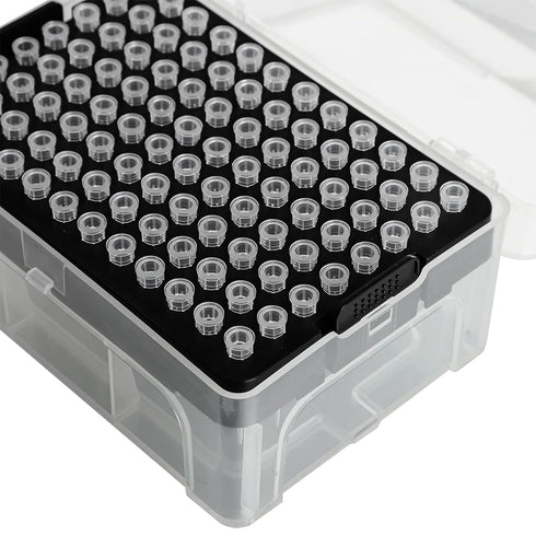 4E's USA 10µL Pipette Tip - Universal Tips, RNase/DNase Free, Pyrogen Safe, Sterile Transparent Pipette Tip, 96 Tips Racked
