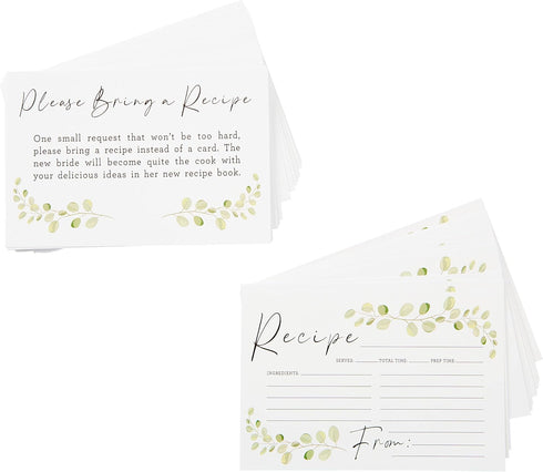 C.R. Gibson Q16-24814 Wedding Shower Recipe Cards and Invite Enclosure Cards, 40pcs, White