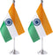 ZXvZYT 2 Pack Mini Indian Table Flags with Stand Base - Small India Flag for International Festival Events Decor