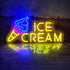 15.7"" 7.8"" Ice Cream Neon Sign Ice Cream Light Ice Cream Signs for Business, Ice Cream Bar Sign Decor for Drinking
