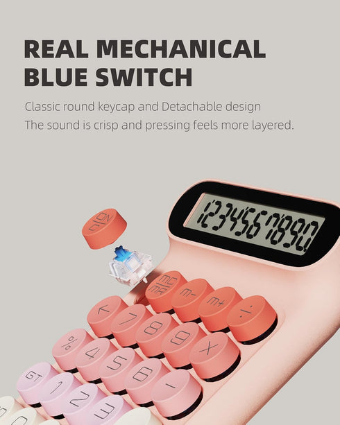 Mechanical Switch Calculator, JS05, Basic 10-Digit Desktop Calculator for Office, School, and Home Use.