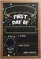 First Day Last Day of School Double Sided Sign with Frame, Reusable Dry Erase Board for Liquid Chalk Markers