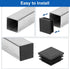 9/16" (15mm) 50 uxcell Square Tubing End Caps, Pcs Plastic Hole Plugs Insert End Cap for Metal Tubing Post Chair Leg