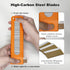 cleanan 100-Pack 1.5" 0.75", Single Edge Razor Blades with Dispenser, Carbon Steel Scraper Blades, each Blades measures