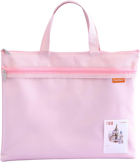 pendancy Large Double Pocket Waterproof File Bag with Handle - 11x13.7 in, A4 Size Foldable Document Storage for Puzzle