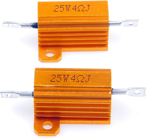 25 Watt 4 Ohm 5% Wirewound Resistor, Electronic Aluminium Shell Resistor, Pack of 2