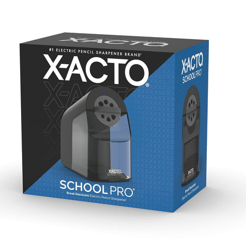 X-ACTO Pencil Sharpener, SchoolPro Electric Sharpener for Classroom and Teacher Supplies, Heavy Duty Black