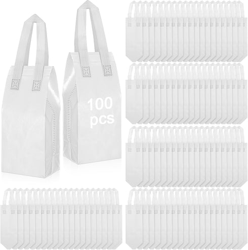 Windyun 100 Pcs Insulated Take Away Bags Bulk Disposable Insulated Lunch Bags