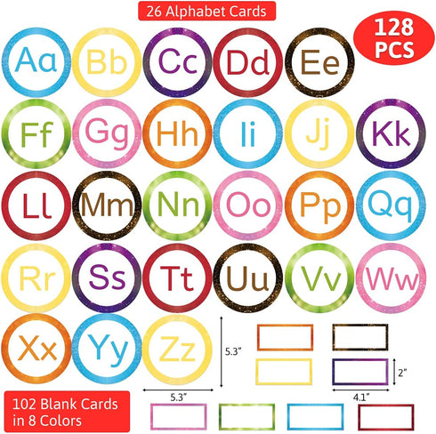Word Wall Bulletin Board Set Alphabet Classroom Decoration 128 Pcs by Fancy Land