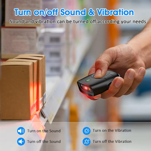 symcode 1D 3-in-1 2.4G Bluetooth Barcode Scanner Mini Small Portable Bar Code Scanner Bluetooth & Wireless & USB Wired