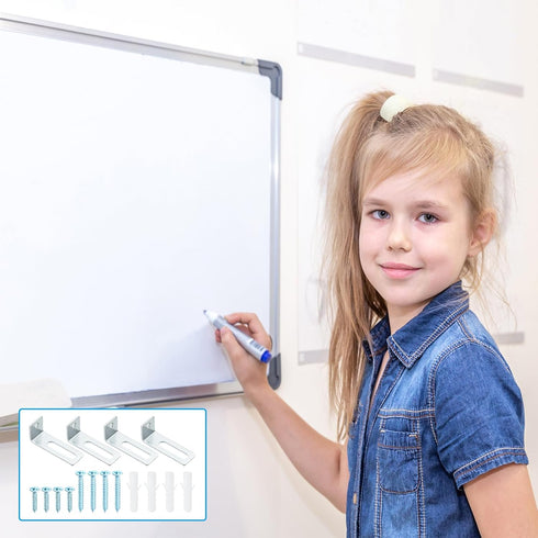 PATIKIL Whiteboard Mounting Hardware, 20 Set White Board Wall Hanger Installation Support Fastener L Shape Mount