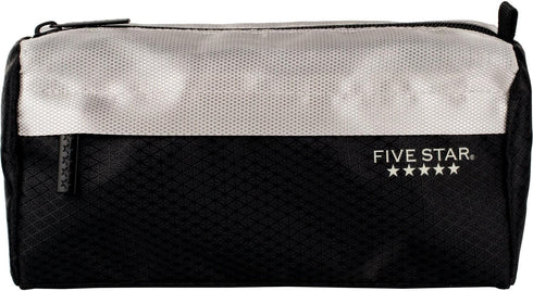 Five Star Pencil Pouch - 9-Pocket Pencil Case, 4" x 8", Black/Grey (505600A-ECM)