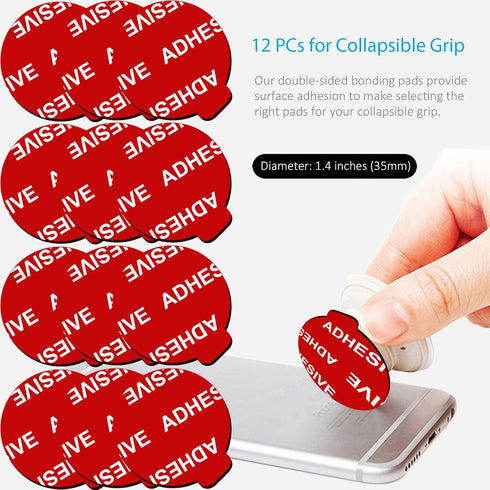 PKYAA 12 Pack Sticky Adhesive, Double-Sided Replacement Tape for Socket Base, 1.4 inches (35mm)
