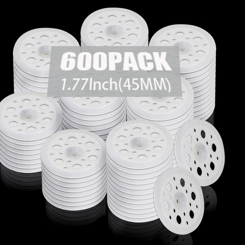 600 Pcs 45 mm White Plastic Washer, Foam Board Fasteners and Load Spreading Polypropylene Washers for Fixing Rigid Foam