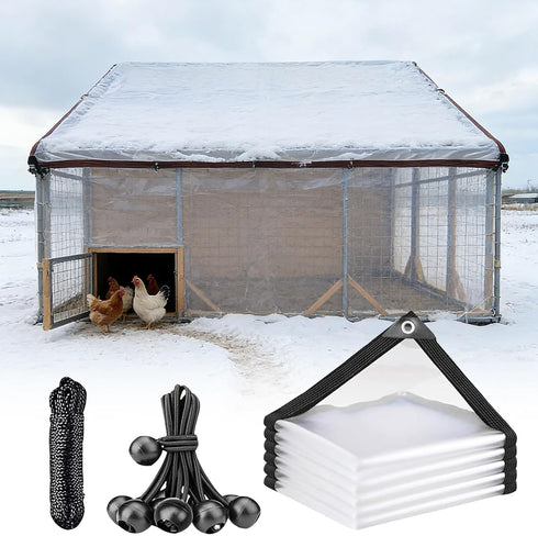 generic Heavy-Duty Clear Tarp for Chicken Coop 6x27 FT All-Weather Waterproof PVC Cover