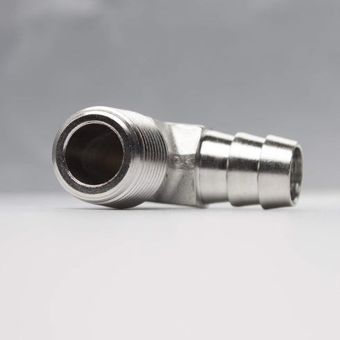 LTWFITTING 90 Degree Elbow Stainless Steel 316 Barb Fitting, 1/2" ID Hose x 3/8" Male NPT (Pack of 5)