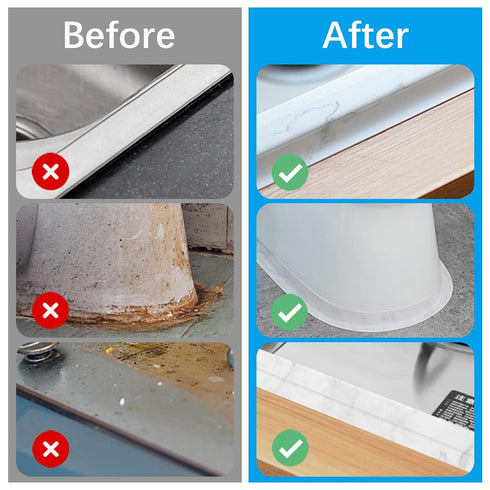 2 Packs Caulk Tape, Waterproof Self Adhesive, Bathtub Caulk Strip Sealant Tape for Kitchen Countertop, Sink, Bathroom,