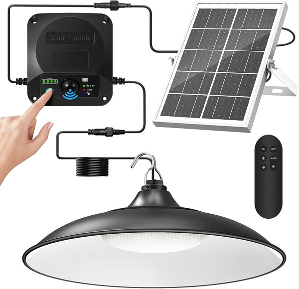 Solar Shed Light Indoor Outdoor, 2000LM Motion Sensor Pendant Light, Daytime Available