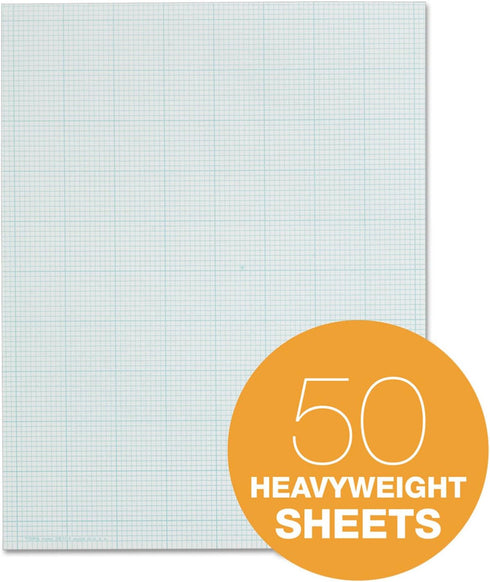 TOPS Cross-Section Pads, 8-1/2" x 11", Glue Top, Graph Rule, 50 Sheets (35101)