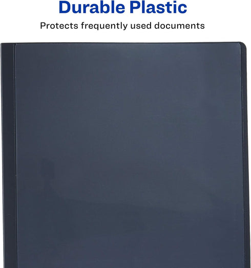 Avery Lay Flat Report Cover with 3 Plastic Fasteners, Clear Front Window, Holds up to 50 Sheets, 3 Gray Covers (47781)