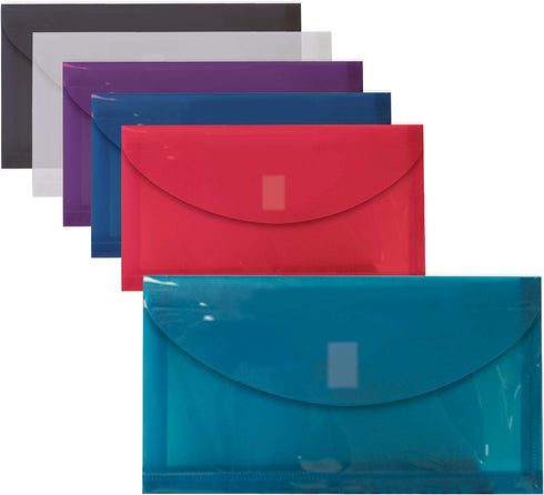 Better Office Products 36 Plastic Envelopes | Reusable Poly Envelopes No.10, 9.75 x 5.5 Inch, Assorted Colors